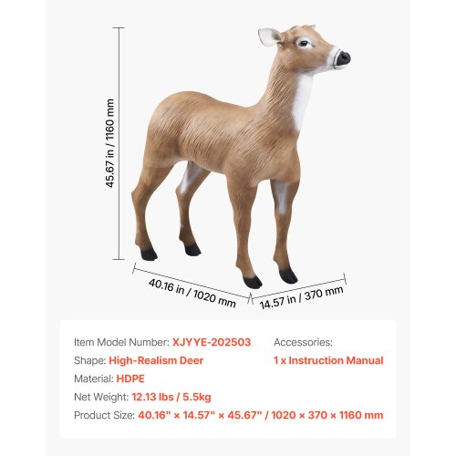 Deer Decoy Outdoor Deer Decoys for Hunting Realistic Durable HDPE Doe