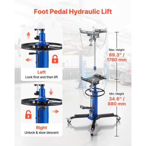 Hydraulic Transmission Jack 1322 lbs6 Ton Lifting Capacity Telescoping