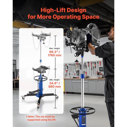Hydraulic Transmission Jack 1660 lbs75 Ton Lifting Capacity