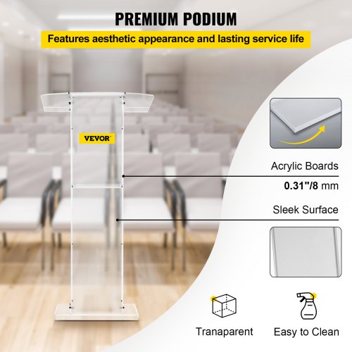 Acrylic Podium 45 Tall Plexiglass Podium 268x15 Table Acrylic Pulpits
