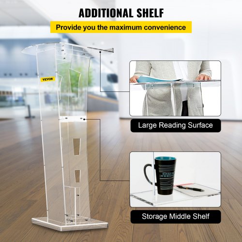 Acrylic Podium 45 Tall Plexiglass Podium 268x15 Table Acrylic Pulpits