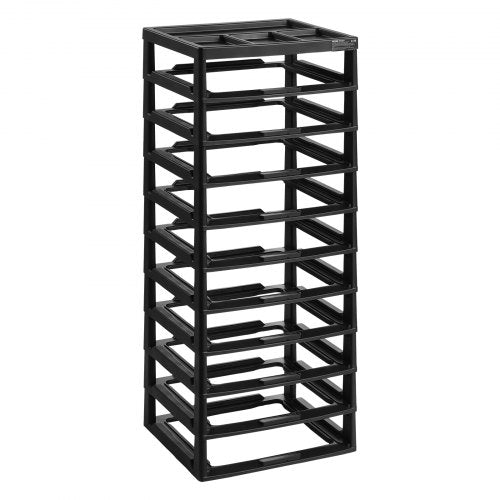 Plastic Storage Organizer 10Tier Large Capacity with Organizer Top Black