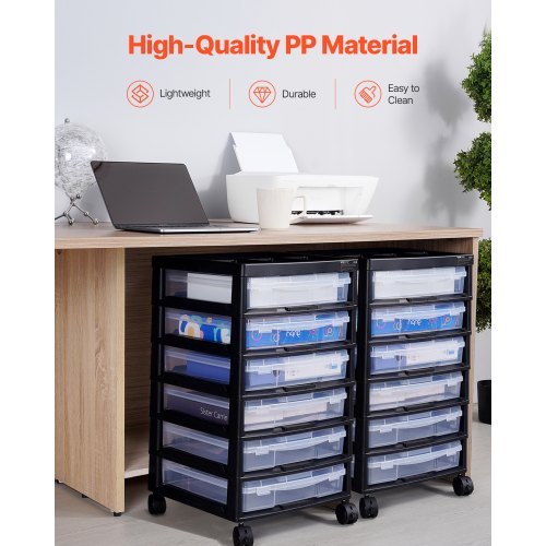 Scrapbook Rolling Storage Cart 6Tier Large Capacity with Organizer Top
