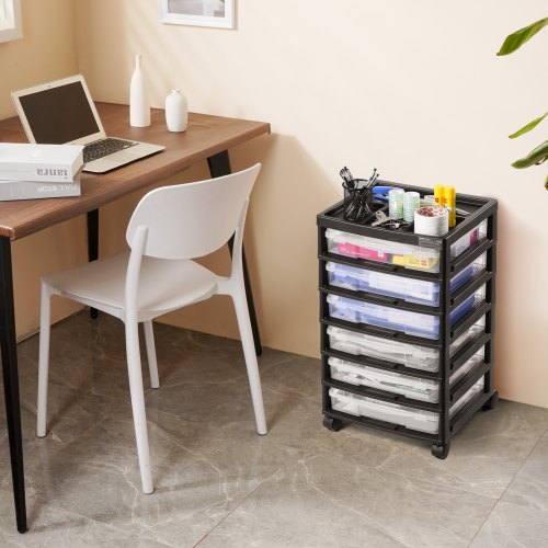 Scrapbook Rolling Storage Cart 6Tier Large Capacity with Organizer Top