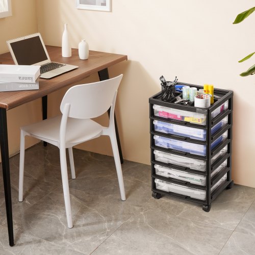 Scrapbook Rolling Storage Cart 6Tier Large Capacity with Organizer Top