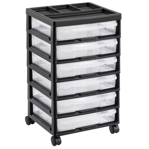 Scrapbook Rolling Storage Cart 6Tier Large Capacity with Organizer Top