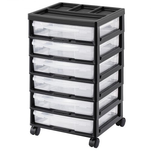Scrapbook Rolling Storage Cart 6Tier Large Capacity with Organizer Top