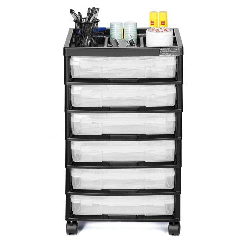 Scrapbook Rolling Storage Cart 6Tier Large Capacity with Organizer Top