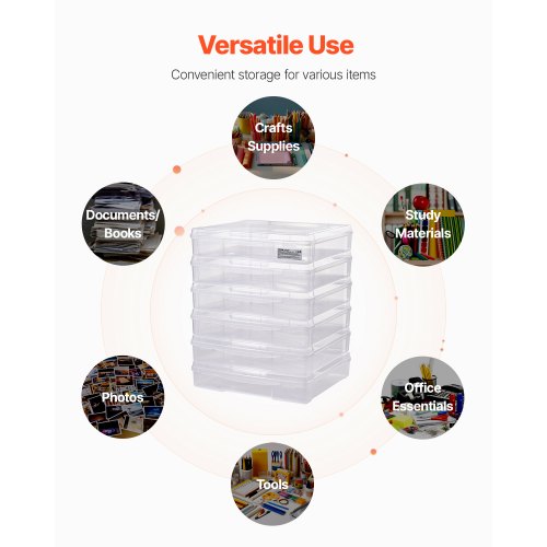 Scrapbook Paper Storage 6 Pack Stackable Plastic Board Game Boxes Clear