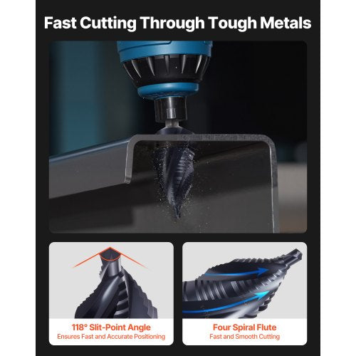 Step Drill Bit 316 to 138 inch 38 inch Triangular Shank TiAlN Coating