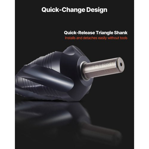 Step Drill Bit 316 to 138 inch 38 inch Triangular Shank TiAlN Coating