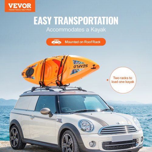 Kayak Roof Rack 1 Pair JBar Soft Roof Rack Top Mount Tie Down Carrier