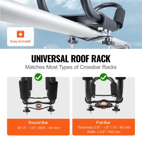 Kayak Roof Rack 1 Pair JBar Soft Roof Rack Top Mount Tie Down Carrier