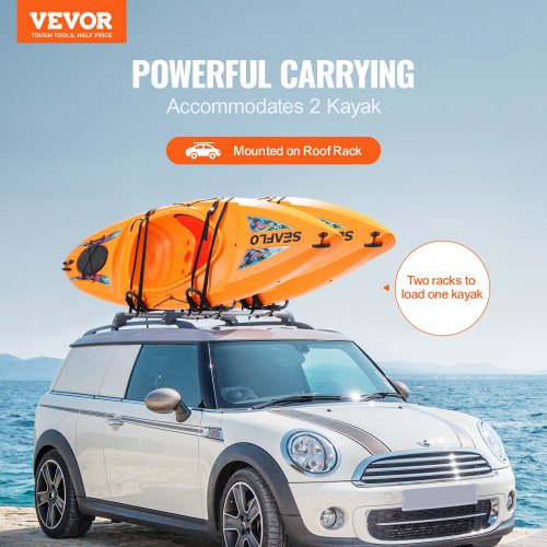 Kayak Roof Rack 2 Pairs JBar Soft Roof Rack Top Mount Tie Down Carrier