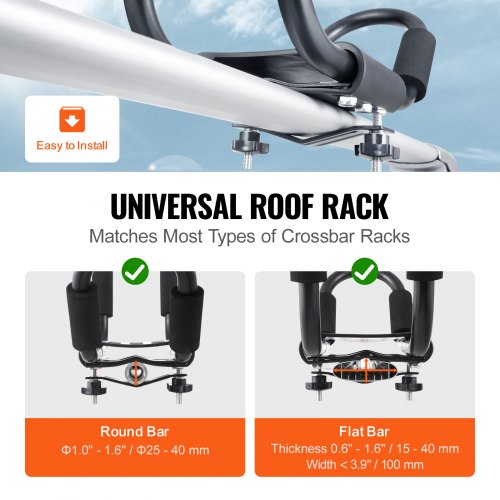 Kayak Roof Rack 2 Pairs JBar Soft Roof Rack Top Mount Tie Down Carrier