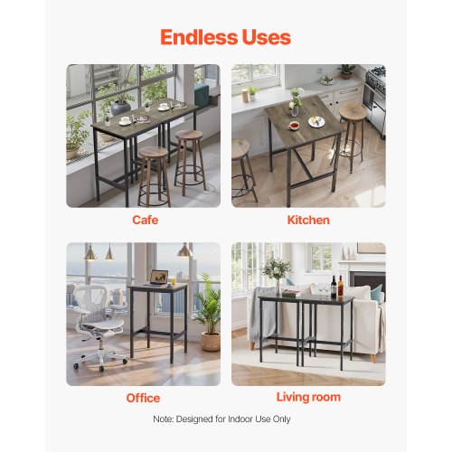 Bar Table Sturdy Metal Frame High Top Pub Table Small Kitchen Dining