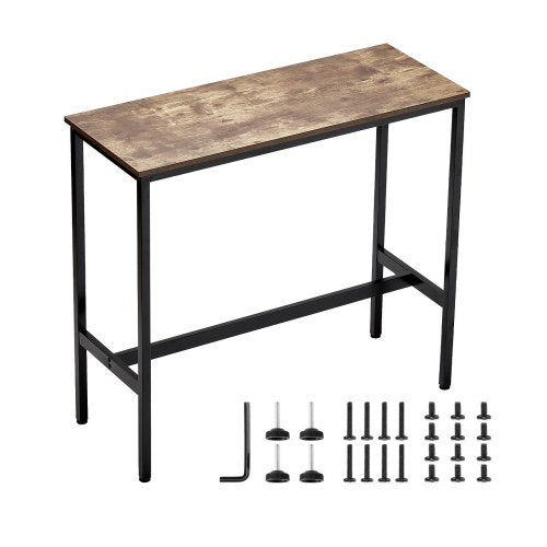 Bar Table Sturdy Metal Frame High Top Pub Table Narrow Long Kitchen