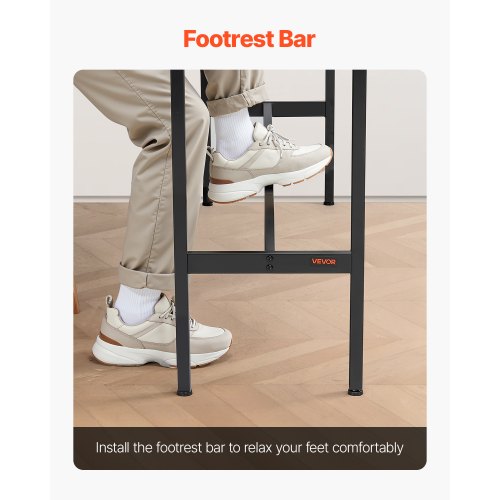 Bar Table Sturdy Metal Frame High Top Pub Table Narrow Long Kitchen