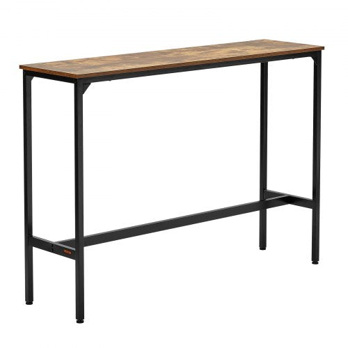 Bar Table Sturdy Metal Frame High Top Pub Table Narrow Long Kitchen