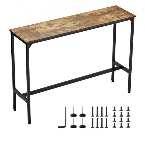 Bar Table Sturdy Metal Frame High Top Pub Table Narrow Long Kitchen