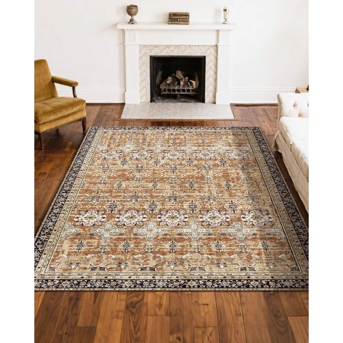 Area Rug 8 x 10 ft Large Washable Rug NonSlip and TearResistant Soft 1