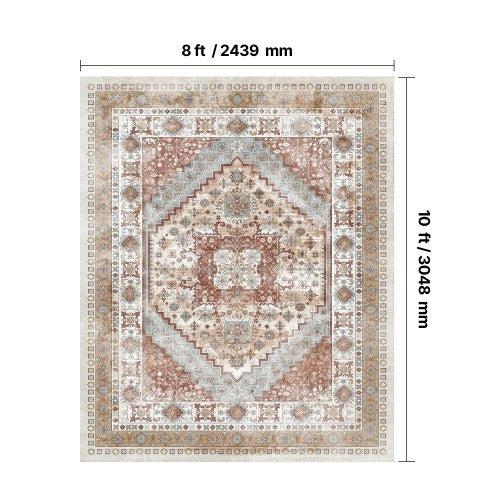Area Rug 8 x 10 ft Large Washable Rug NonSlip and TearResistant Soft 2