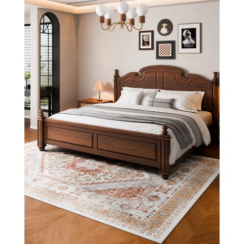 Area Rug 8 x 10 ft Large Washable Rug NonSlip and TearResistant Soft 2
