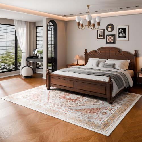 Area Rug 8 x 10 ft Large Washable Rug NonSlip and TearResistant Soft 2