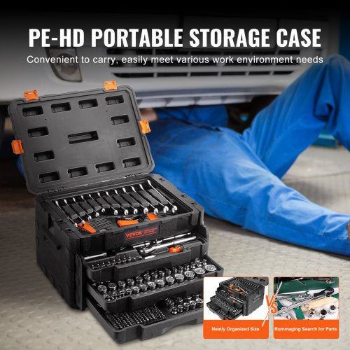 Mechanics Tool Set and Socket Set 14 38 12 Drive Deep and Standard