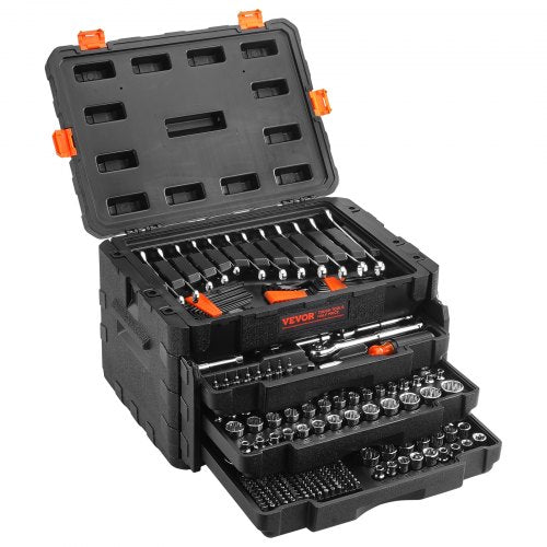 Mechanics Tool Set and Socket Set 14 38 12 Drive Deep and Standard