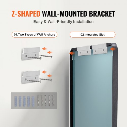 Wall Mounted Makeup Mirror 015 Thick 30 x 48 Mirror with Aluminium