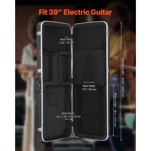 Electric Guitar Hard Case 4134 in Rectangular Guitar Hard Case With Lock