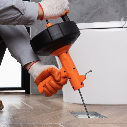 Drain Auger 25Ft Plumbing Snake Auto Feed Plumbers Snake with Drill