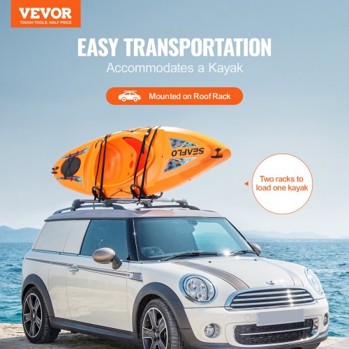 Kayak Roof Rack 1 Pair JBar Soft Roof Rack Quick Folding Top Mount Tie