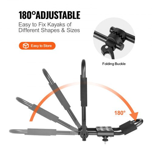 Kayak Roof Rack 2 Pairs JBar Soft Roof Rack Quick Folding Top Mount Tie