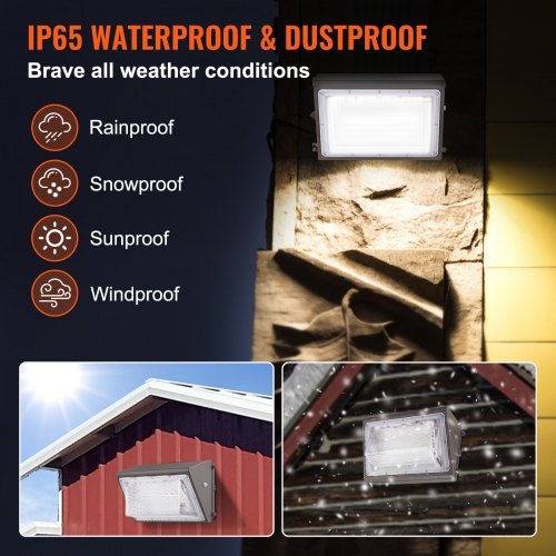 LED Wall Pack Lights 120W 11000LM 5000K Commercial Outdoor Lights Security