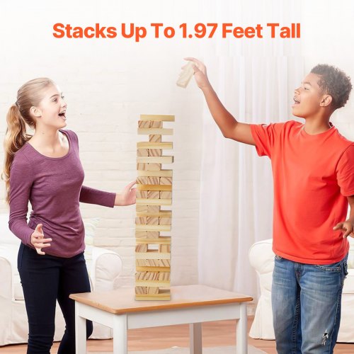 Tumbling Timber Toy 54 Blocks Tumble Tower Blocks Game Pine Wood Tumbling