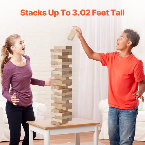 Tumbling Timber Toy 54 Blocks Medium Tumble Tower Blocks Game Pine Wood