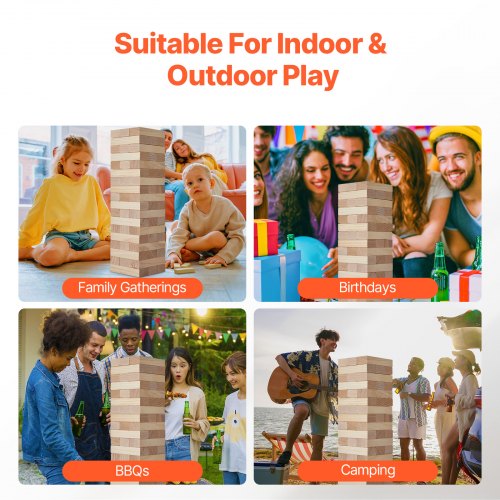 Tumbling Timber Toy 54 Blocks Medium Tumble Tower Blocks Game Pine Wood