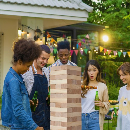 Tumbling Timber Toy 54 Blocks Medium Tumble Tower Blocks Game Pine Wood