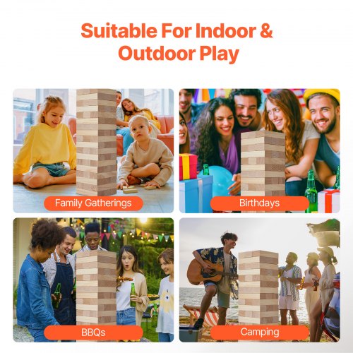 Tumbling Timber Toy 54 Blocks Large Tumble Tower Blocks Game Pine Wood