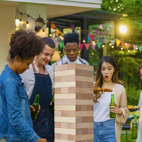 Tumbling Timber Toy 54 Blocks Large Tumble Tower Blocks Game Pine Wood