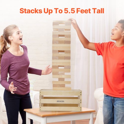 Tumbling Timber Toy 60 Blocks Giant Tumble Tower Blocks Game Pine Wood