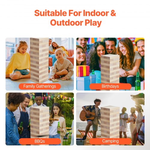 Tumbling Timber Toy 60 Blocks Giant Tumble Tower Blocks Game Pine Wood