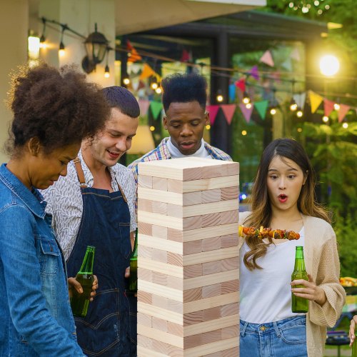 Tumbling Timber Toy 60 Blocks Giant Tumble Tower Blocks Game Pine Wood