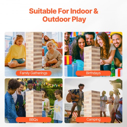 Tumbling Timber Toy 60 Blocks Giant Tumble Tower Blocks Game Pine Wood