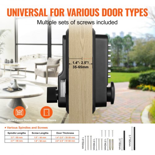Mechanical Keyless Entry Door Lock 14 Digit Keypad Outdoor Gate Door Locks