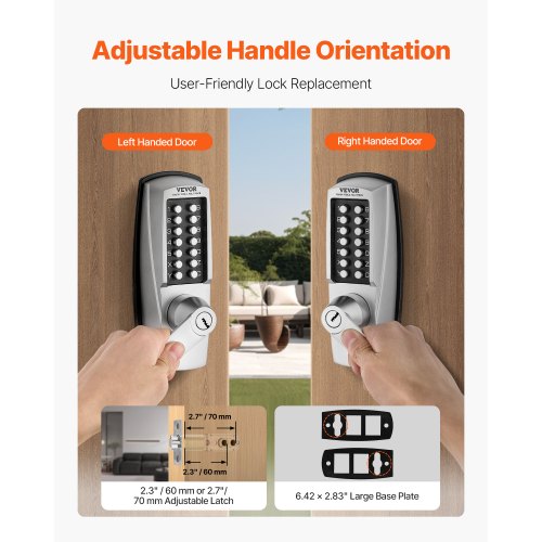 Mechanical Keyless Entry Door Lock 14 Key Mechanical Door Lock with Keys