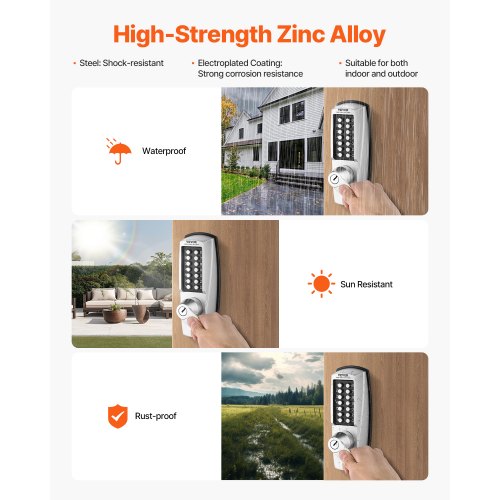 Mechanical Keyless Entry Door Lock 14 Key Mechanical Door Lock with Keys