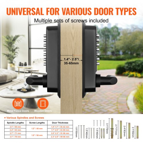 Mechanical Keyless Entry Door Lock 14 Digit Keypad Doublesided Embedded